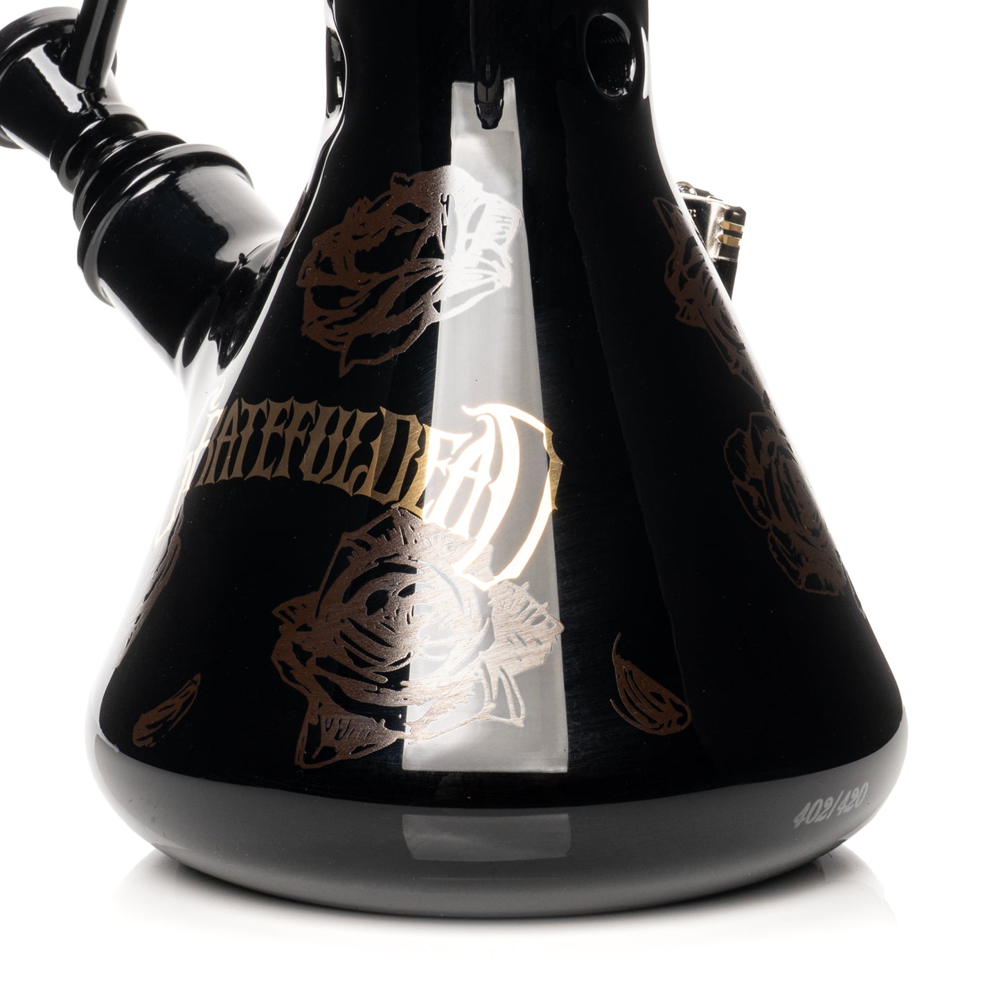 12" 7mm Thick Black & Gold Steal Your Face Sidekick Water Pipe (Limited Edition of 420)