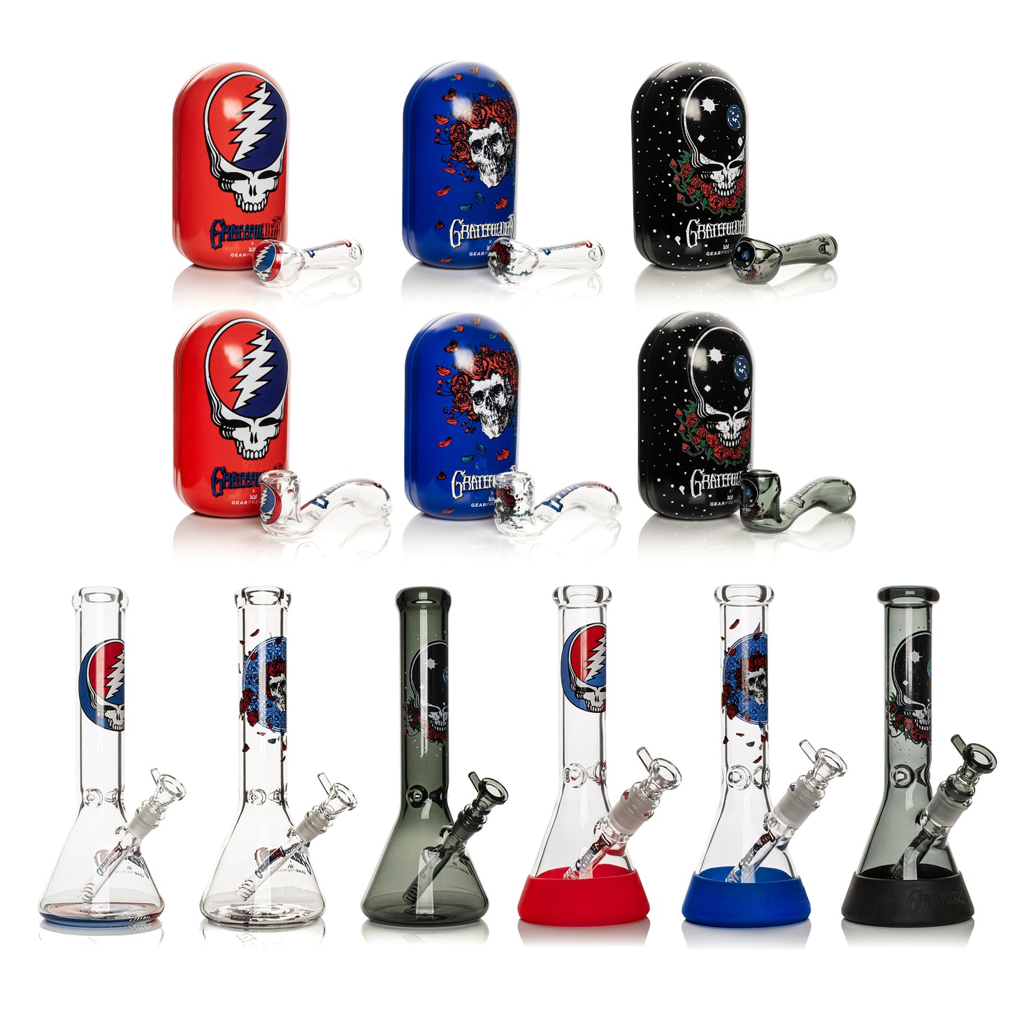 Grateful Dead Hand Pipe in Collectible Tin + Water Pipe Bundle