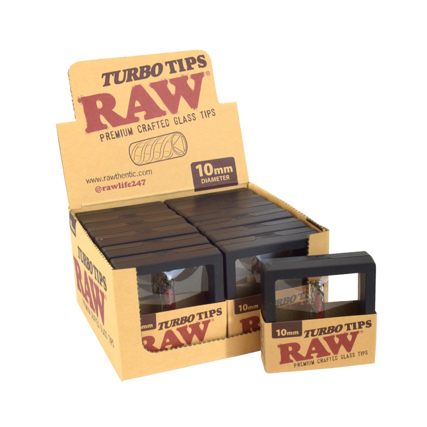10mm Black Glass Turbo Tip (Display of 12)