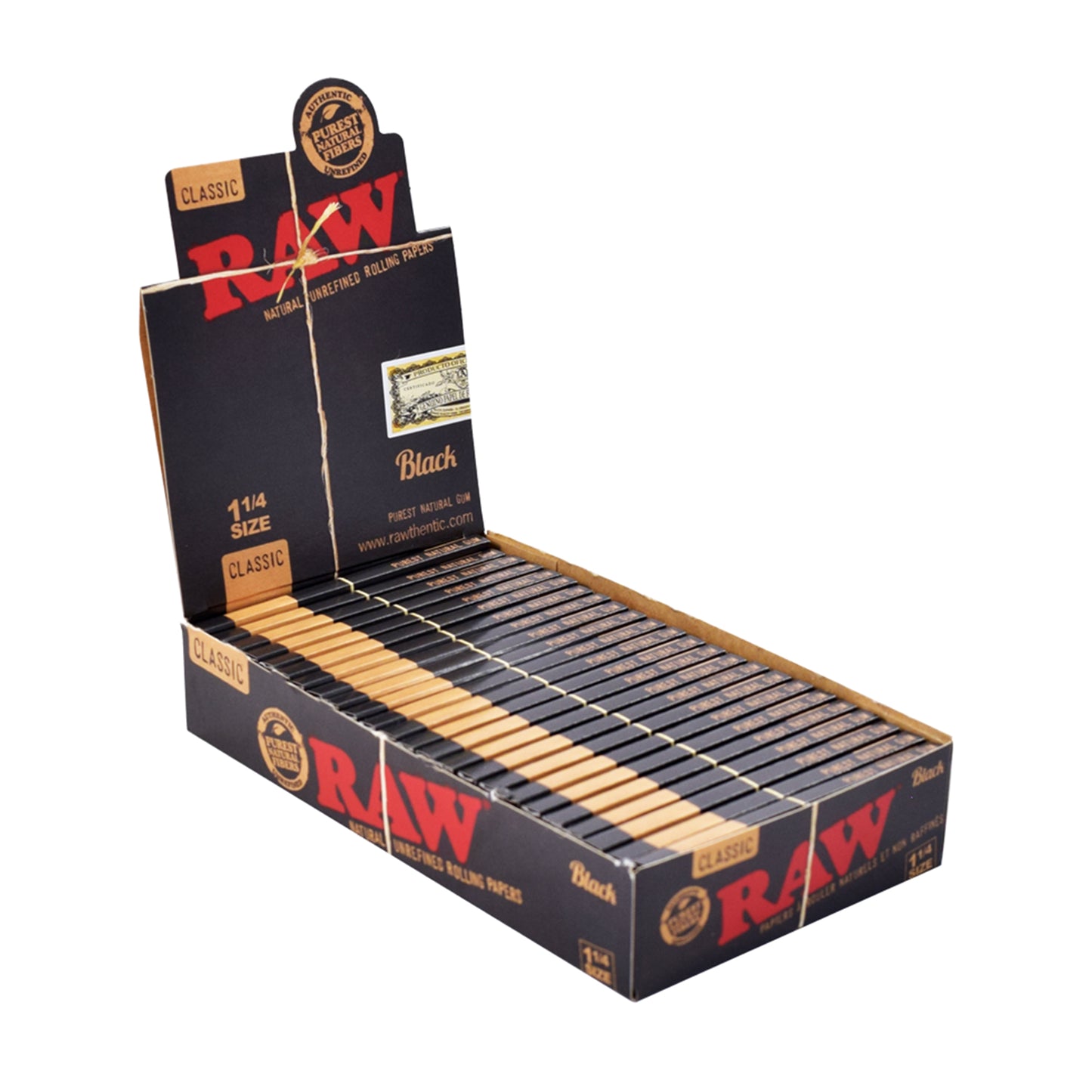 1¼ Black Organic Rolling Papers (Display of 24)