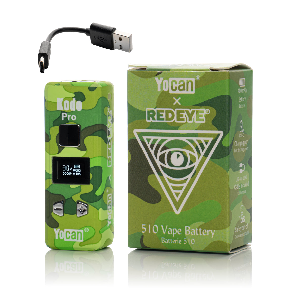 Red Eye® x Yocan Kodo Pro Camo 510 Battery (Display of 9)