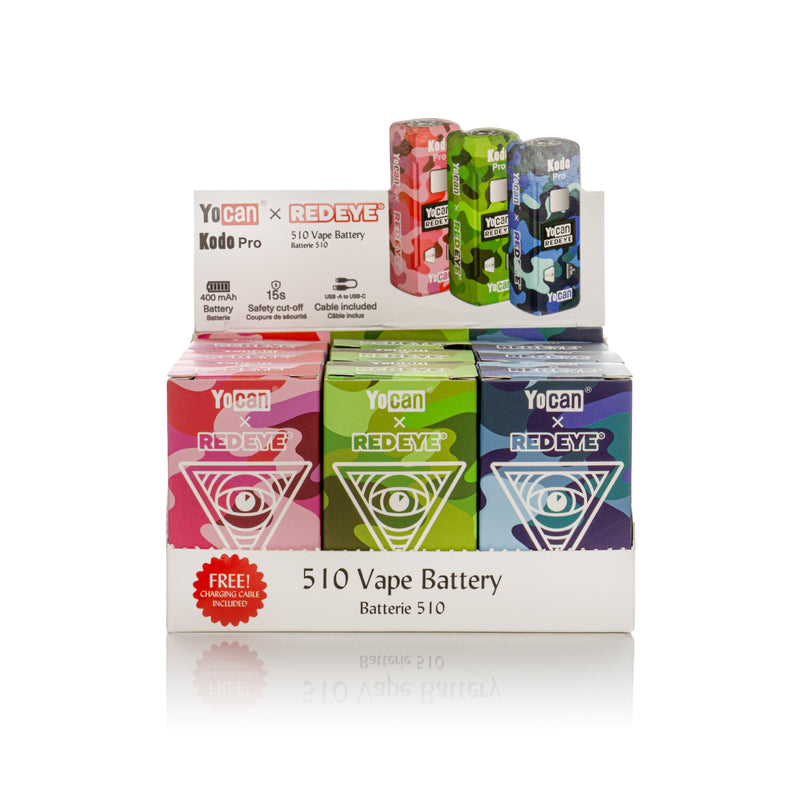 Red Eye® x Yocan Kodo Pro Camo 510 Battery (Display of 9)