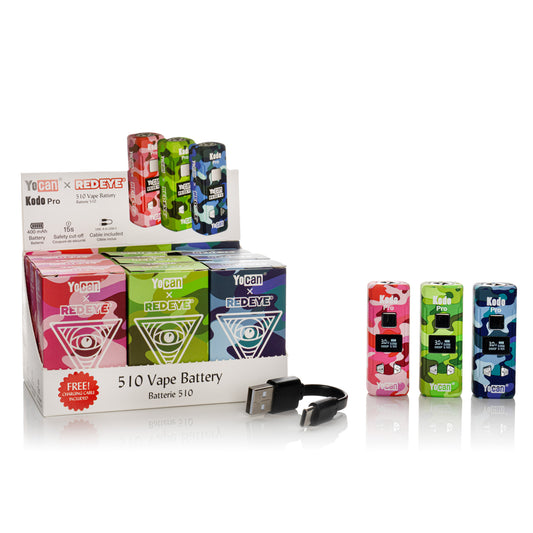 Red Eye® x Yocan Kodo Pro Camo 510 Battery (Display of 9)