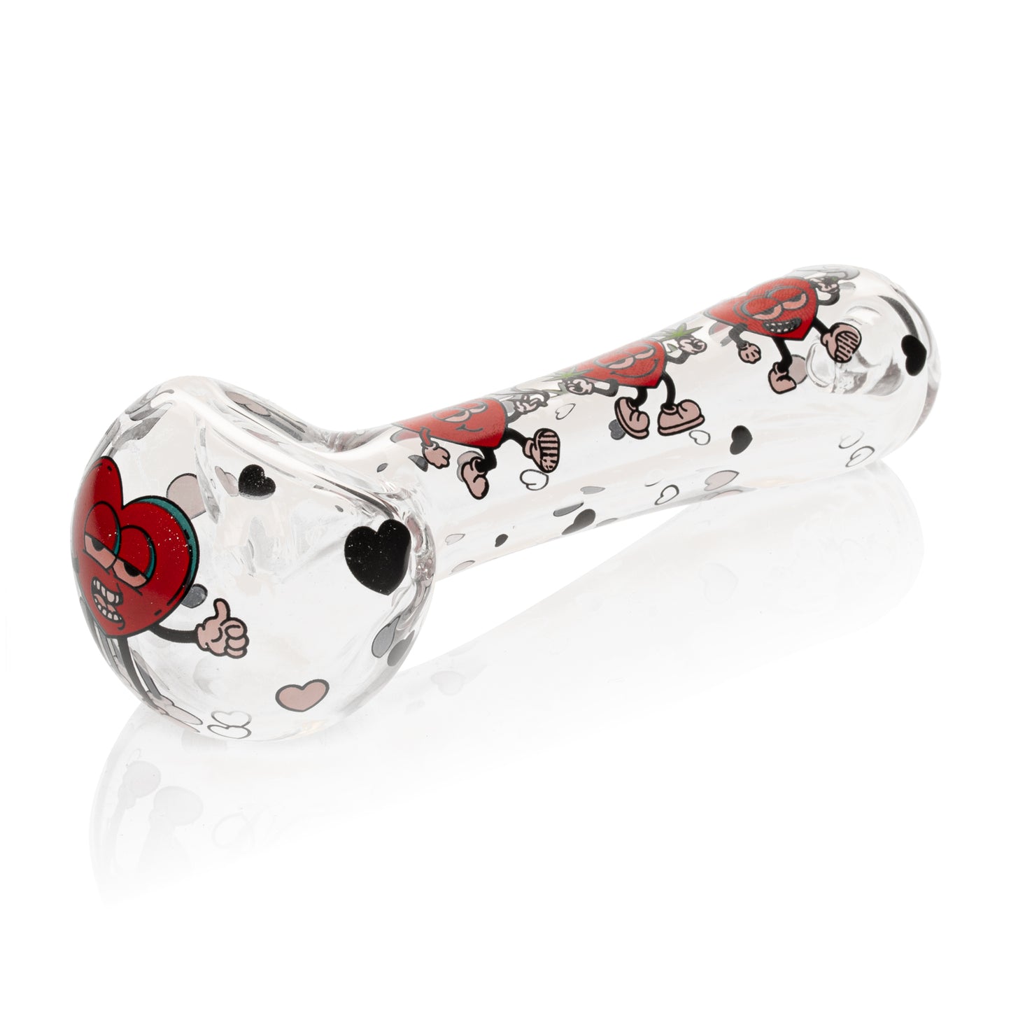 4.5" Smokin' Hearts Spoon Hand Pipe