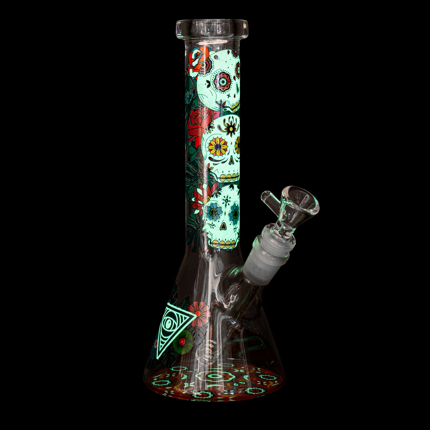 10" Sugar Skull Glow-in-the-Dark Water Pipe