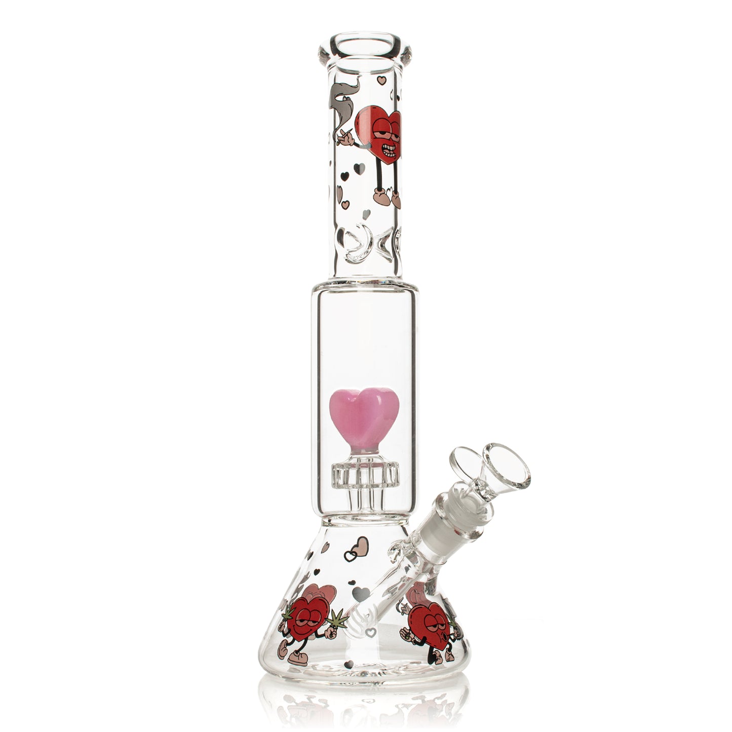 12" Dual Chamber Smokin' Hearts Water Pipe