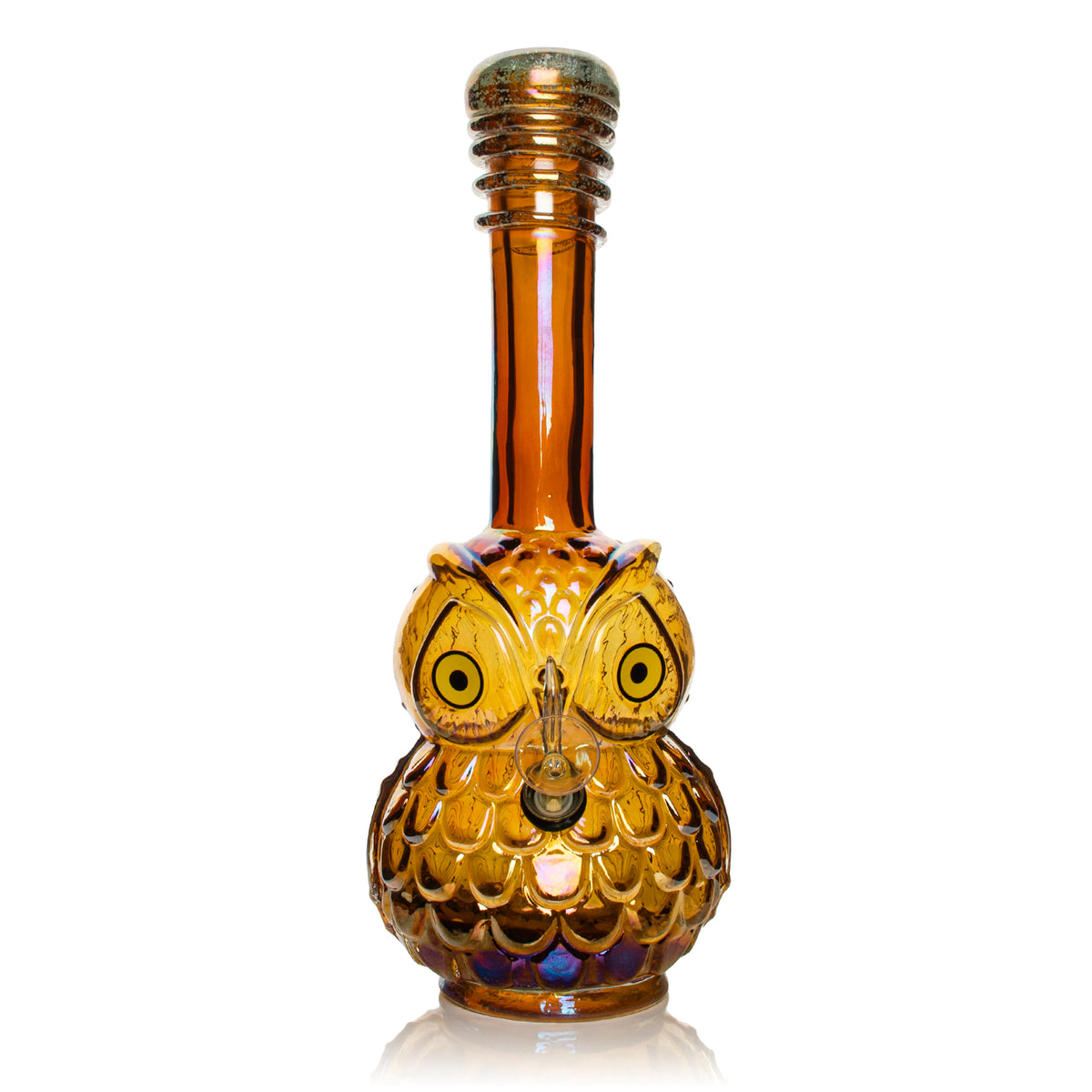 10" Platinum Metallic Owl Water Pipe