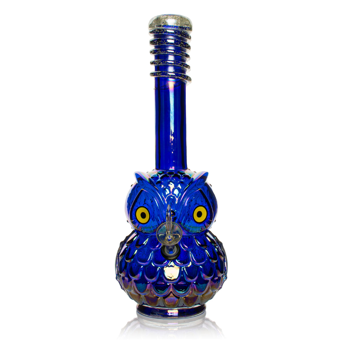 10" Platinum Metallic Owl Water Pipe