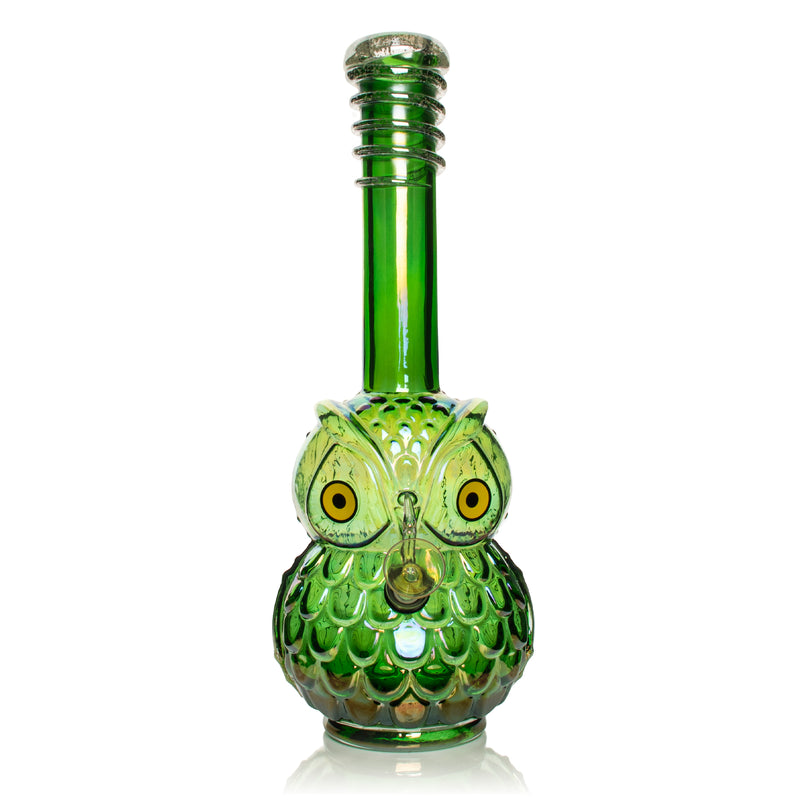 10" Platinum Metallic Owl Water Pipe