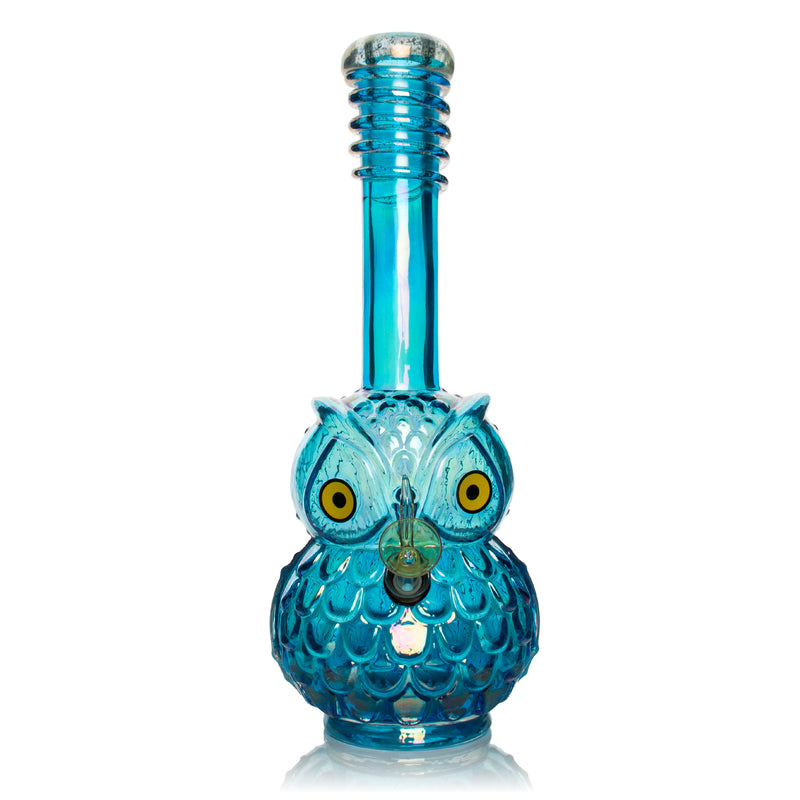 10" Platinum Metallic Owl Water Pipe
