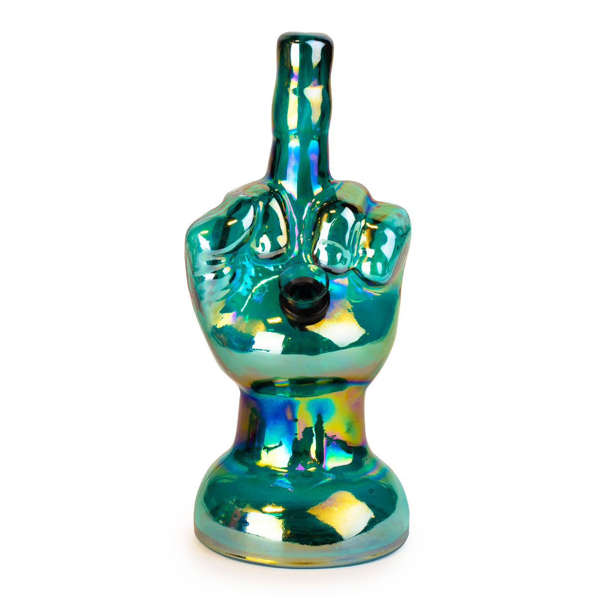 10" Platinum Metallic Flippin' The Bird Water Pipe