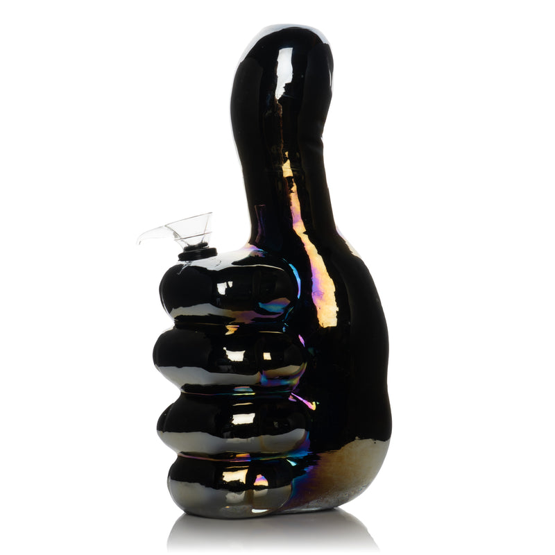 10" Platinum Metallic Thumbs Up Water Pipe